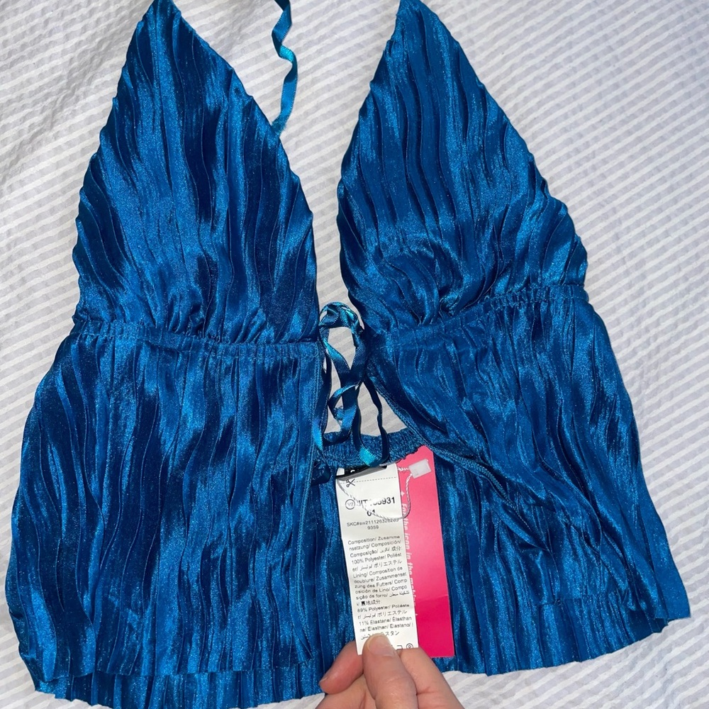 SHEIN Shimmering Blue Kids One Piece